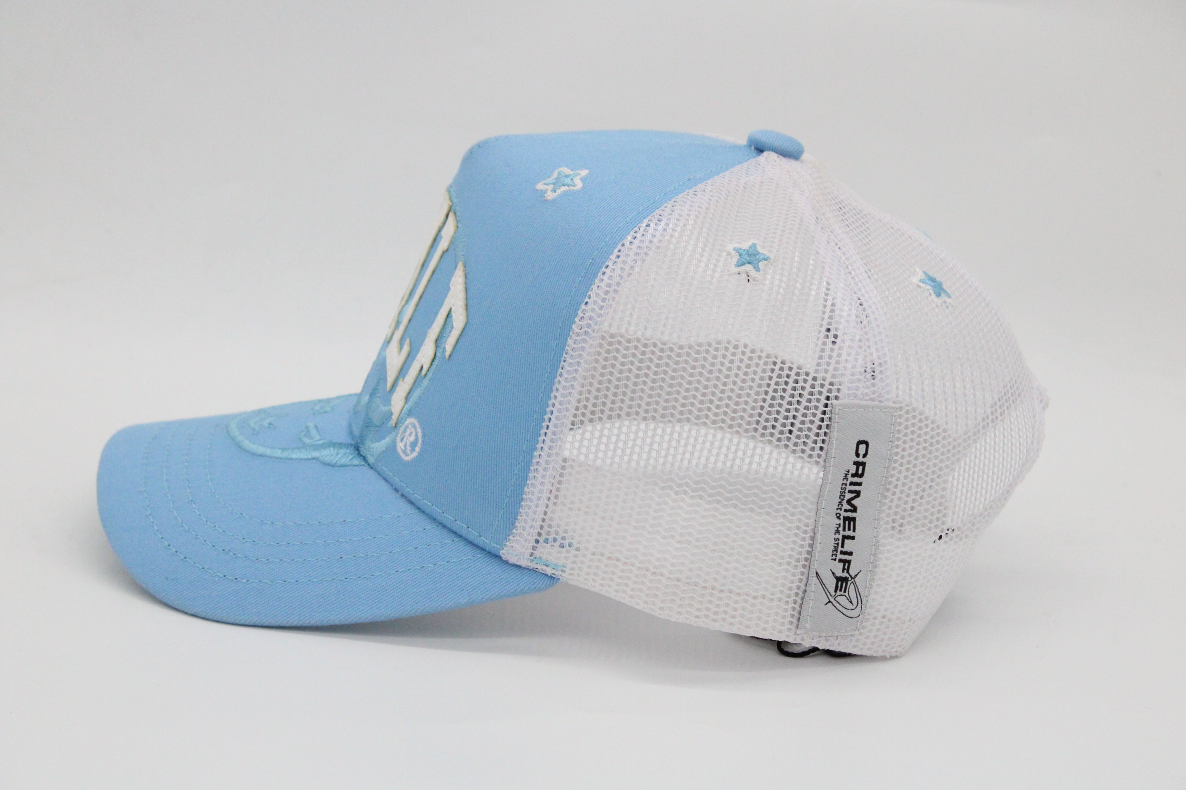 Gorra Crime Life "Icon Stars Trucker Baby Blue"